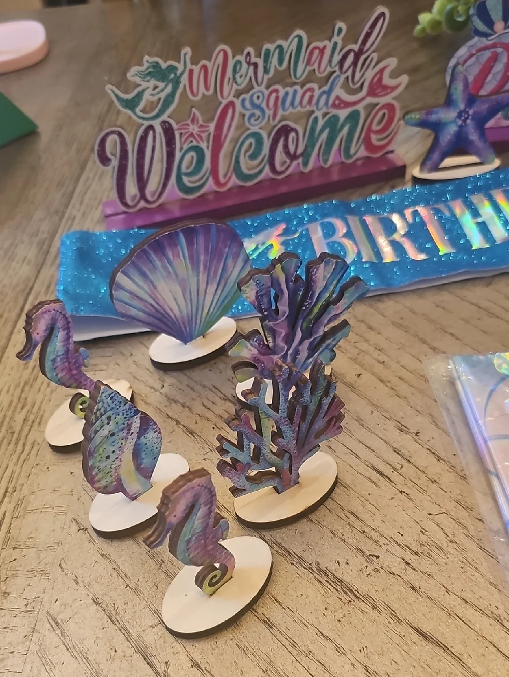 Mermaid Birthday Party Decorations Set - Blue Purple Iridescent